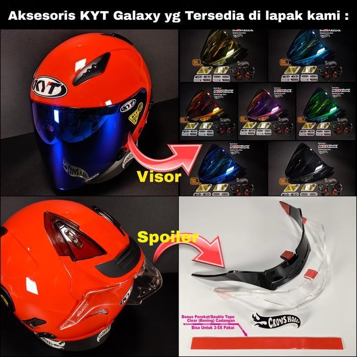 Helm Kyt Galaxy Slide Flat R Original Double Visor Solid Polos Motif