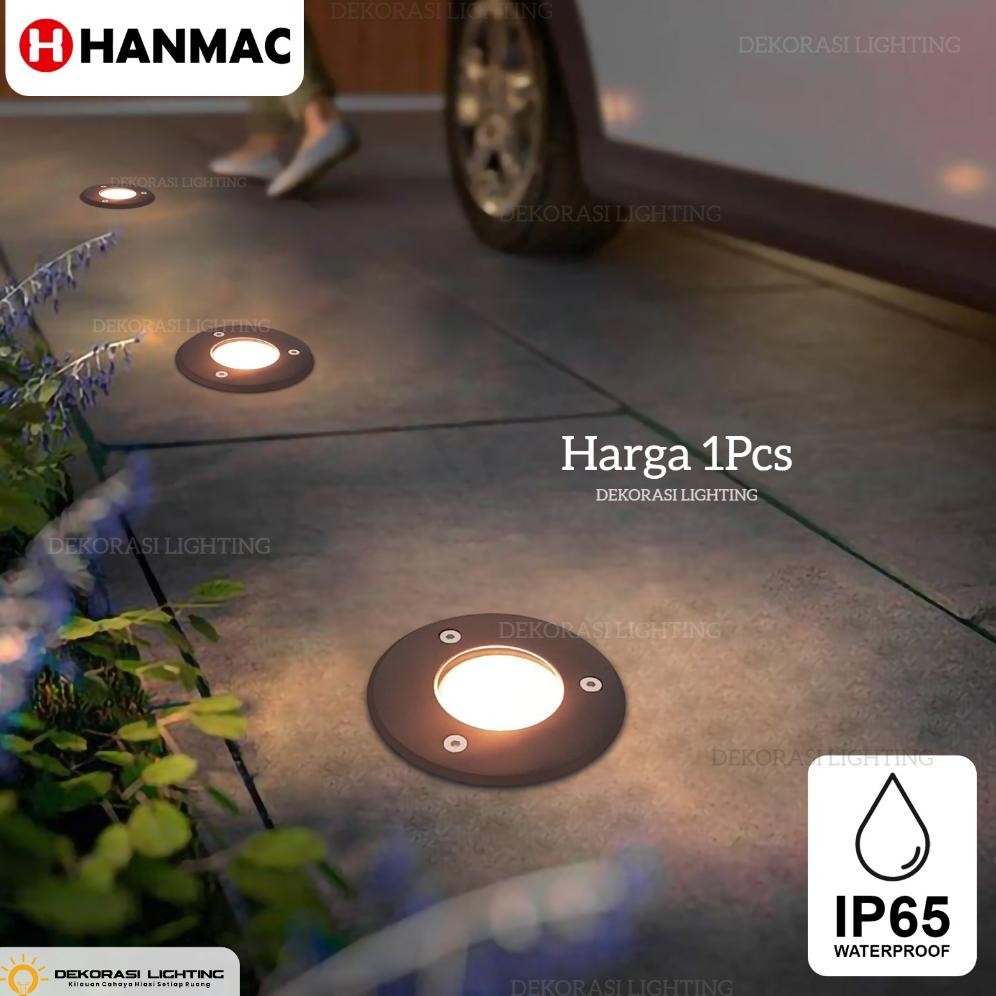 Lampu lantai body hitam taman sorot waterproof outdoor ip65 led dekor