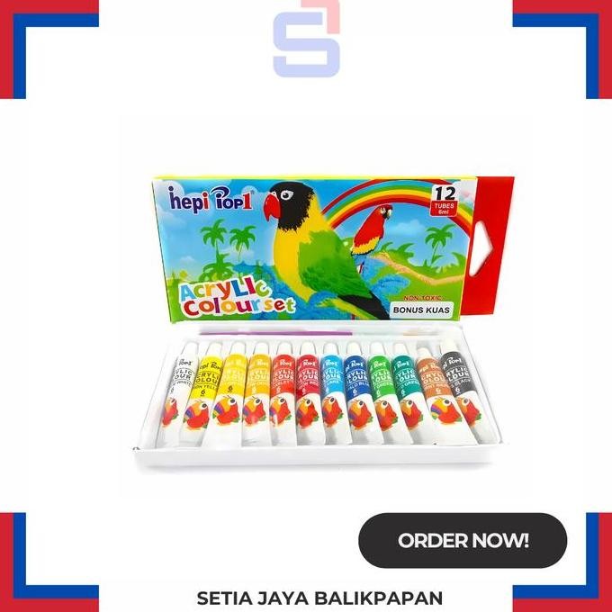 

\\\\\] Cat acrylic hepi pop1 12 warna