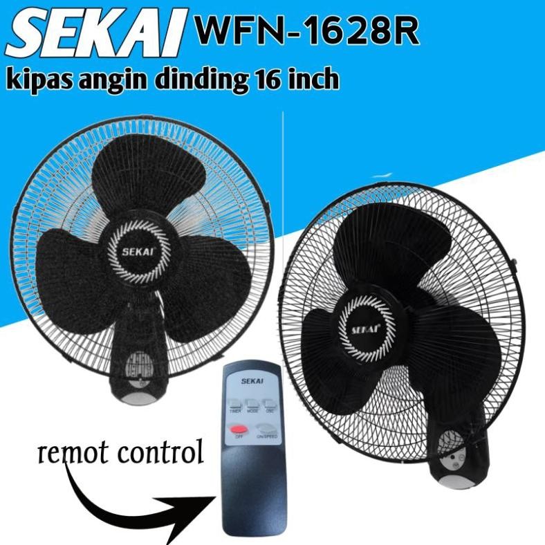 Terlaris Kipas Angin Sekai Wfn 1628R Kipas Angin Dinding 16 Inch Remot