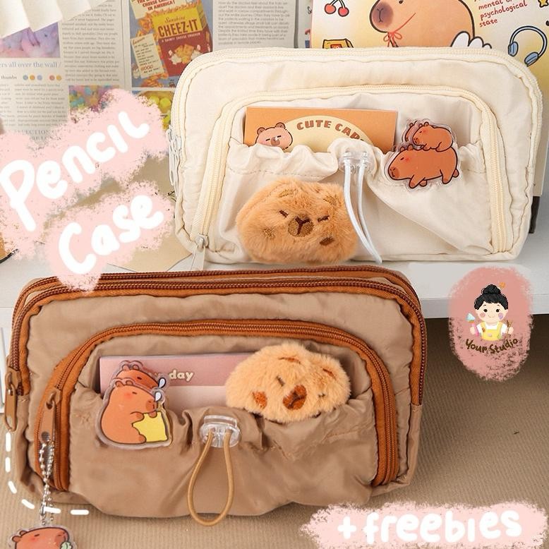 

CAPYBARA Pencil Case Set (Set Tempat Pensil) + Freebies Boneka Capybara by YourStudio
