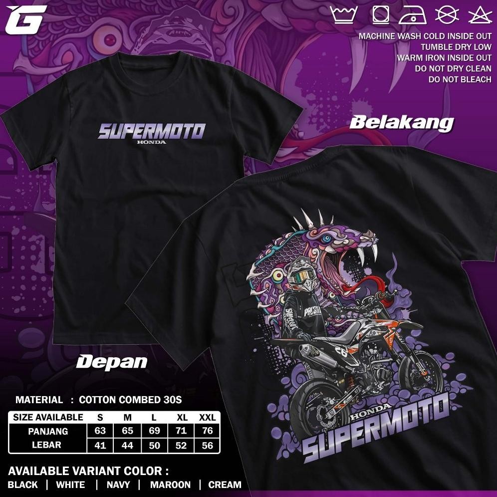 Promo Kaos Honda Supermoto Crf Racing Baju Distro Motor Herex T-Shirt Otomotif Gba843 Terbaru
