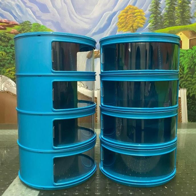 Tudung Saji 4 Susun Tempat Makanan Tingkat Kokoh (Merah, Putih, Pink) KS