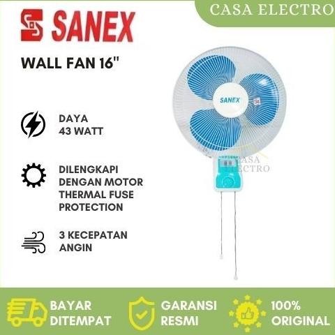 Terlaris Sanex Kipas Angin Dinding Wall Fan 16 Inch / Kipas Angin Dinding / Kipas Angin Tembok / Kip