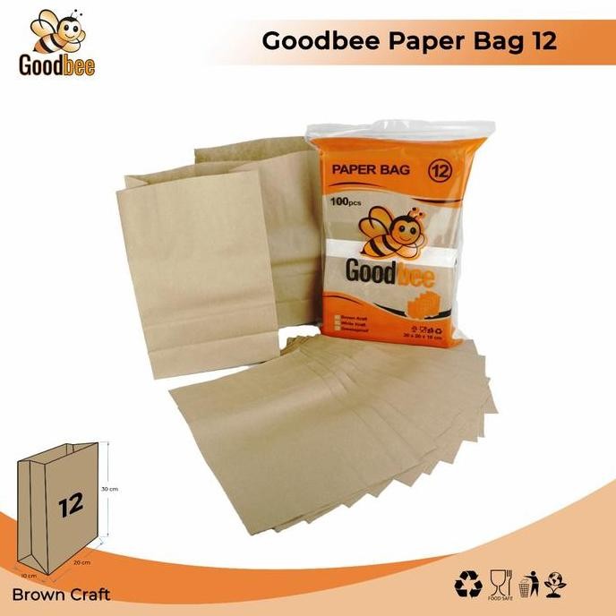 

READY PAPER BAG KRAFT COKLAT #12 KANTONG KERTAS ROTI MAKANAN TAKE AWAY 100 PCS SOS BAG