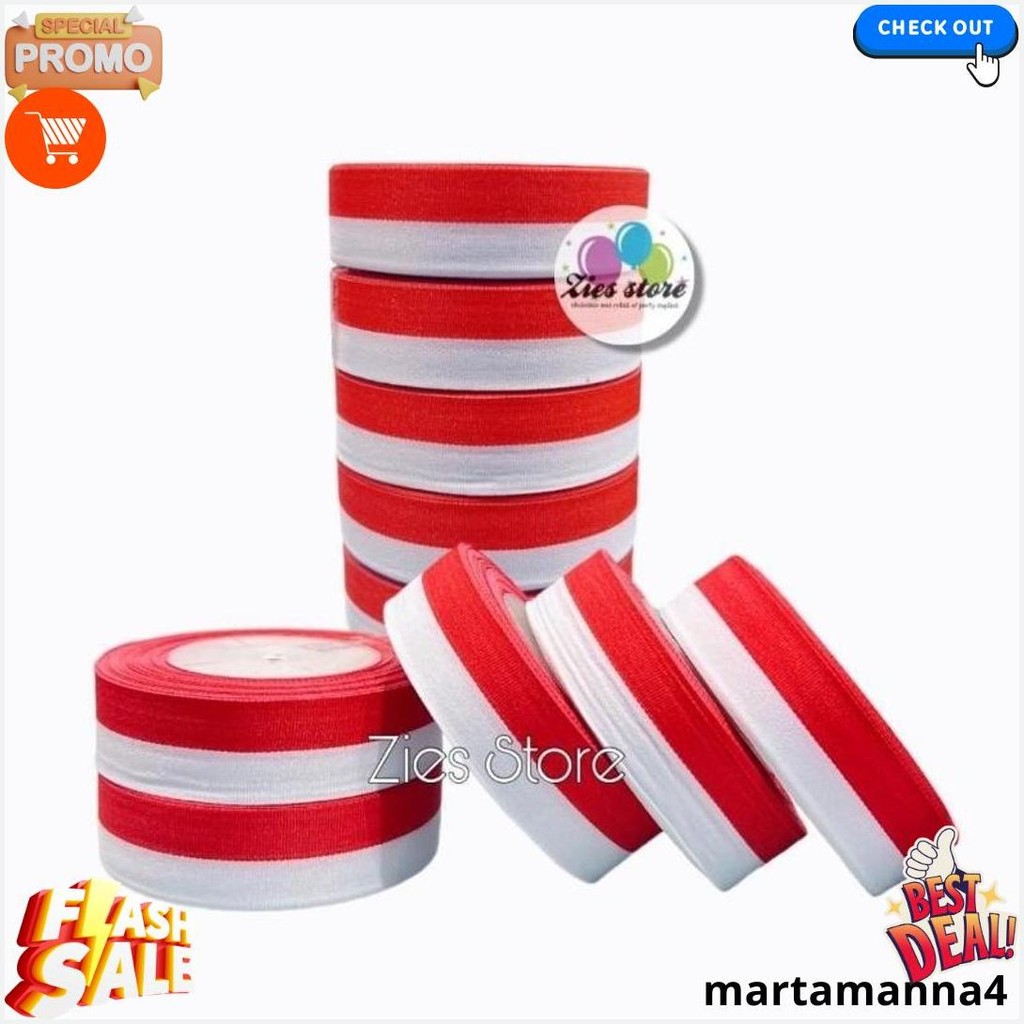 

Pita Satin Merah Putih Ukuran 1Inch / Pita 17 Agustus Merah Putih 2,5Cm Cod