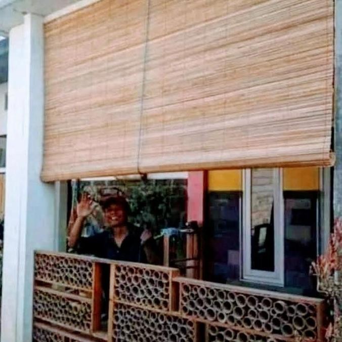 tiray krey bambu sawit ukuran 3x2m plus kerekan