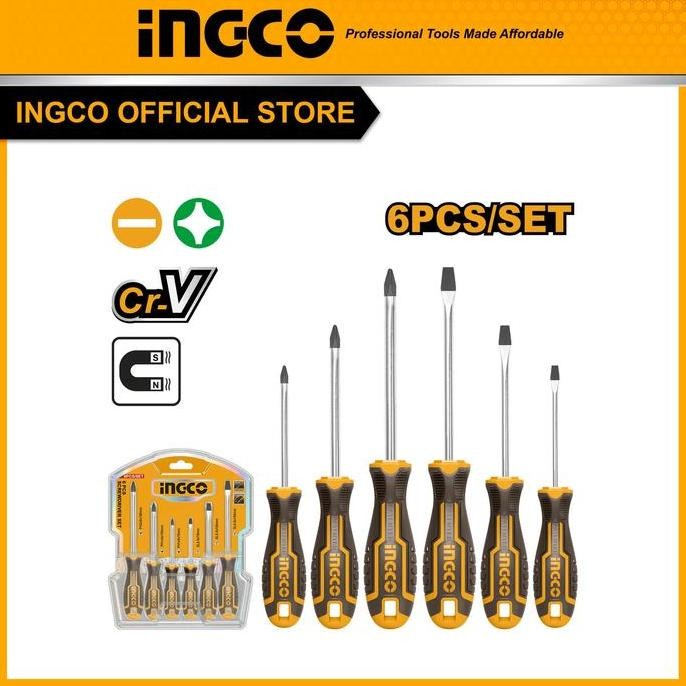 promo ingco obeng set gg karet 6 pcs - alat perkakas handy multifungsi