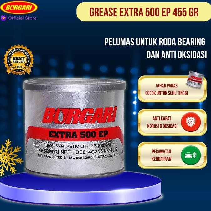 promo burgari grease extra 500 ep 455gr - pelumas gemuk untuk bearing