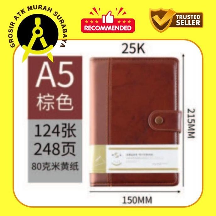 

Buku Agenda Notebook Buku Catatan Bahan Kulit Premium Leather + Button A5