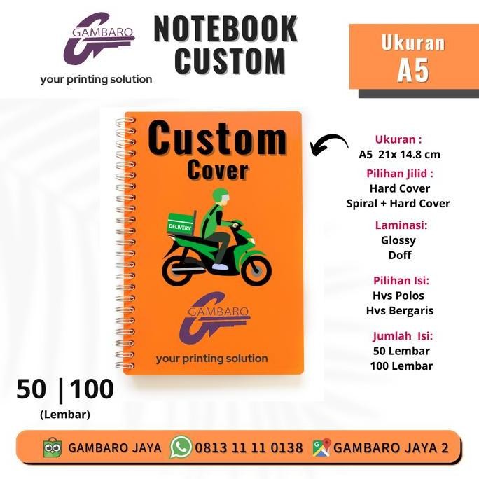 

Notebook Custom Hardcover A5/ Cetak Buku Agenda Planner Custom Spiral