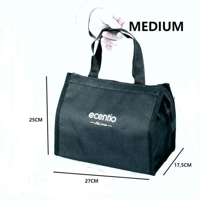 Tas Bekal Makanan Semi Kanvas D300 Berlapis Aluminium Foil Navy Cat Tas Bekal Mini Voova Lunch Eiger