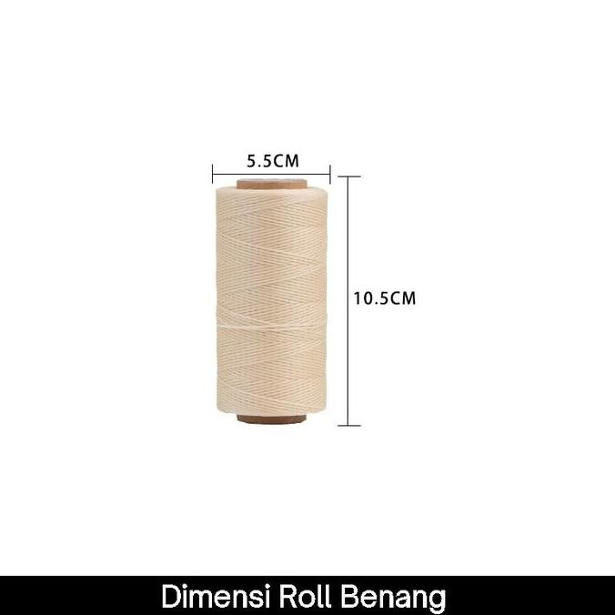 $$$$] Galaces Benang Jahit Kerajinan Kulit 150D 0.8mm 260m | Polyester Flat Waxed Sewing Leather Cra