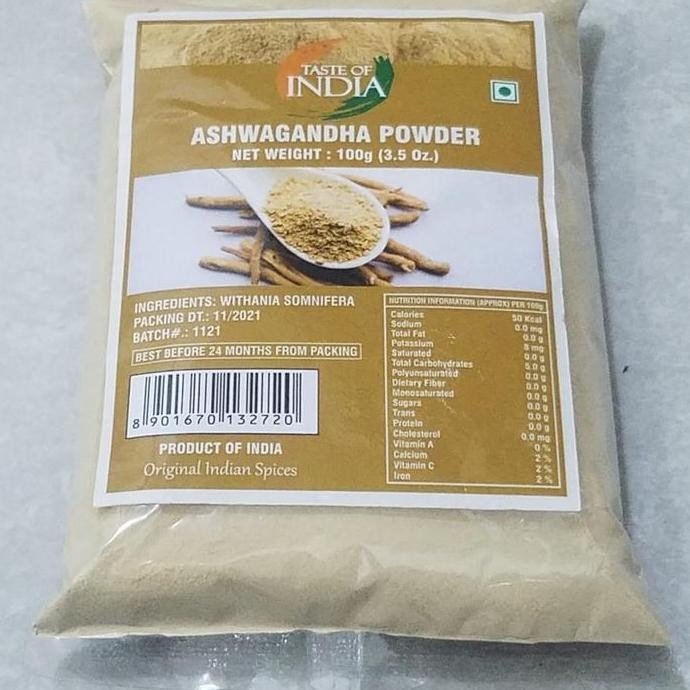 

%$%$%$%$] ASHWAGANDHA POWDER TASTE OF INDIA 100G / Bubuk Akar Ashwagandha Organik