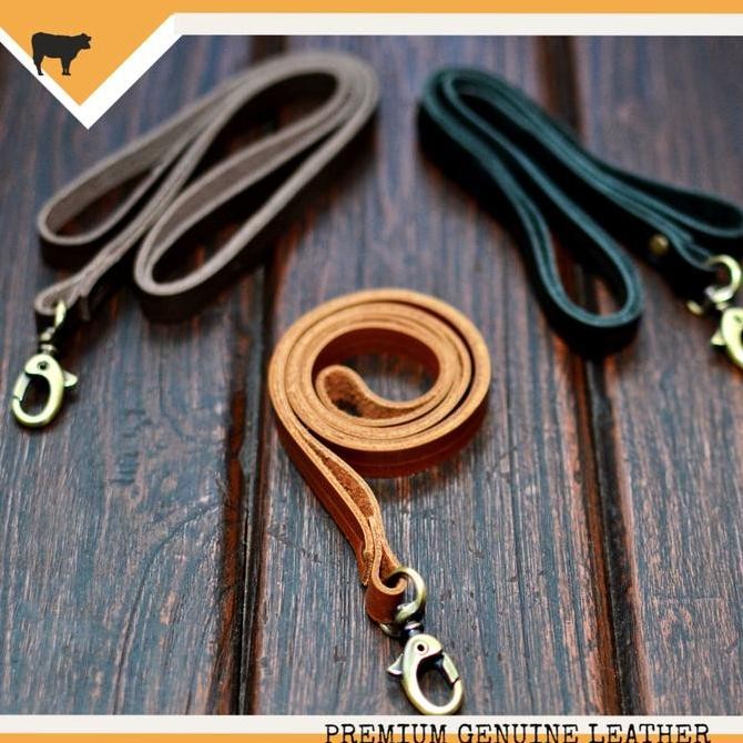 

Tali Id Card Kulit Asli Gantungan Lanyard Premium Name Tag Leather Original