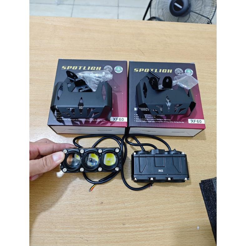 Hjg-7 Lampu Tembak Sorot 3 Mata Led Laser Gun Kipas 2Warna Kuning-Putih 12/24V Universal