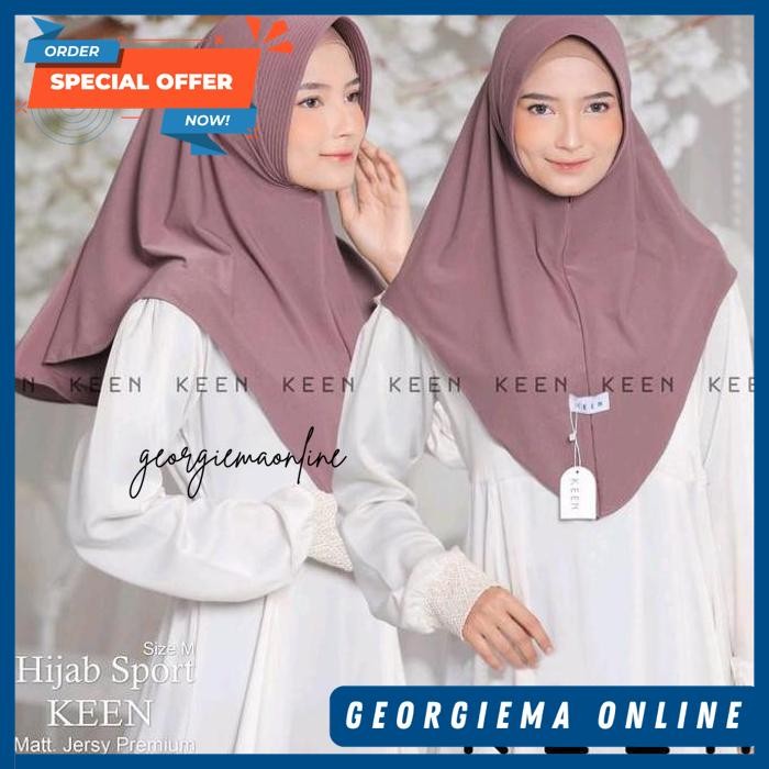KEEN HIJAB INSTAN BERGO INSTAN M L MATT JERSEY PREMIUM ORI BY KEEN KERUDUNG PANJANG MUSLIM CASUAL SP