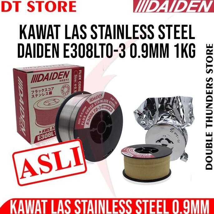 Daiden E308LTO-3 Kawat Las Stainless 0,9 MM Flux Cored Stainless Steel 0.9mm Kawat Las MIG Mig