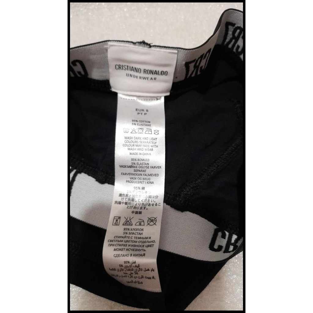 Good Quality 3Pcs Underwear Cr7 Cristiano Ronaldo Basic Brief Cotton Stretch Black