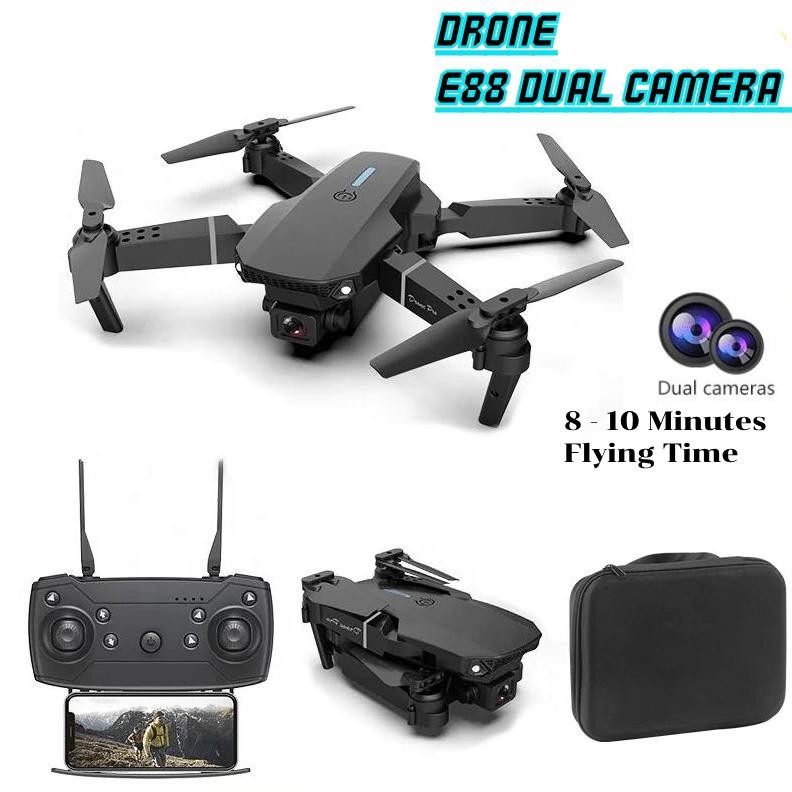 Terlaris Drone E88 Dual Kamera Wifi Kamera Drone E88 Wireless Remote Kamera Wifi Fpv Avoid Obstacles
