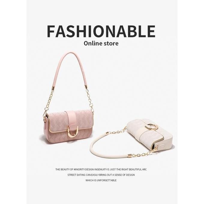 Asli BAO138 Tas Selempang Mini Kulit Rantai Tas HP Cewek Bahu Wanita