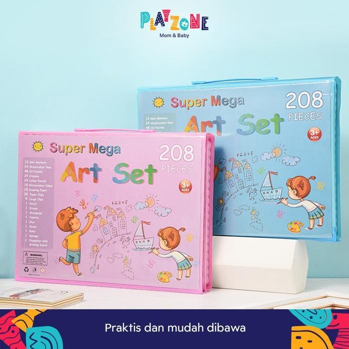 

SWG Play Zone COD Crayon Set 150 & 208 Pcs / Pensil Warna / Alat Tulis / Krayon Mewarnai Cat Plastik Putih Biru