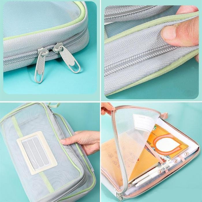 

SWG Tas Dokumen Transparan 3 Lapis / Pengatur Dokumen / Tas Buku Portabel Jaring / Tas Penyimpanan Kertas Tas Folder