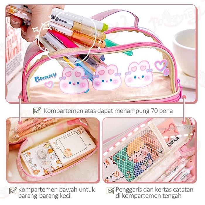 

SWG Kartun Baru Kapasitas Pen Bag Storage Bag untuk mahasiswa SMA Junior Portable Cute Simple Stationery Box