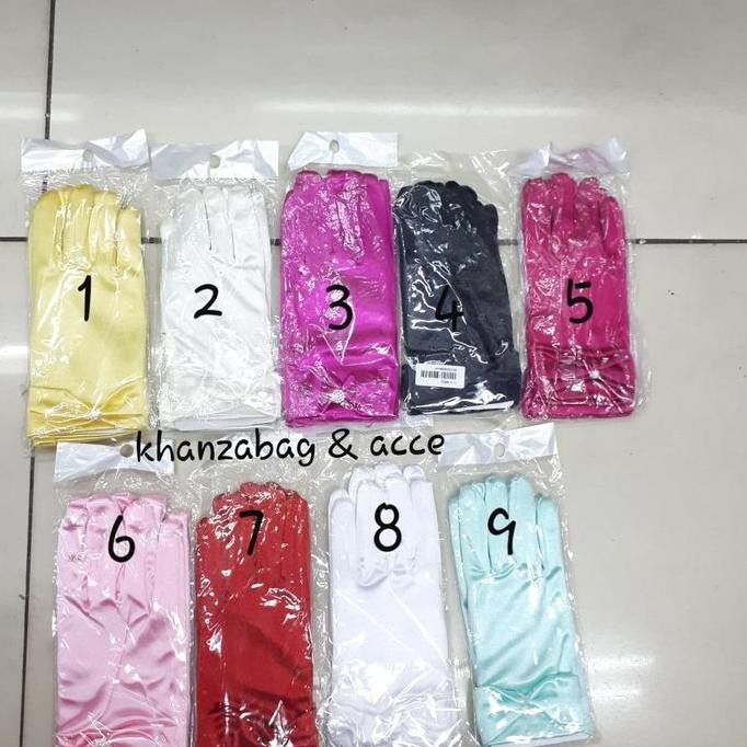 Sarung Tangan Fashion Anak Satin Pendek/ Sarung Tangan Pesta