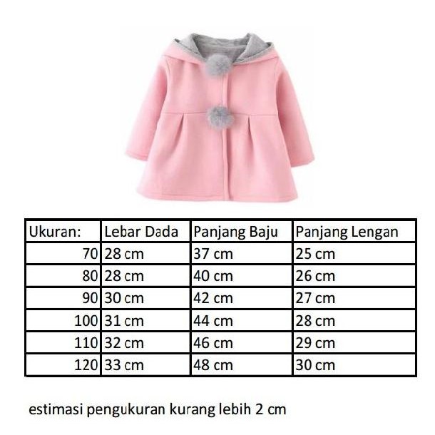 Jaket Bayi Kelinci/ Jaket Anak Lyme/ Jaket Anak Tebal Lembut Motif Kelinci/ Jaket Bayi Kekinian