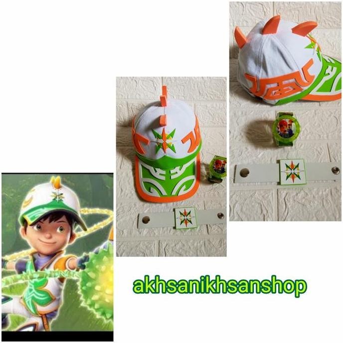 Topi Boboiboy Sori +Jam Tangan Boboiboy Bonus Gelang Terbaik