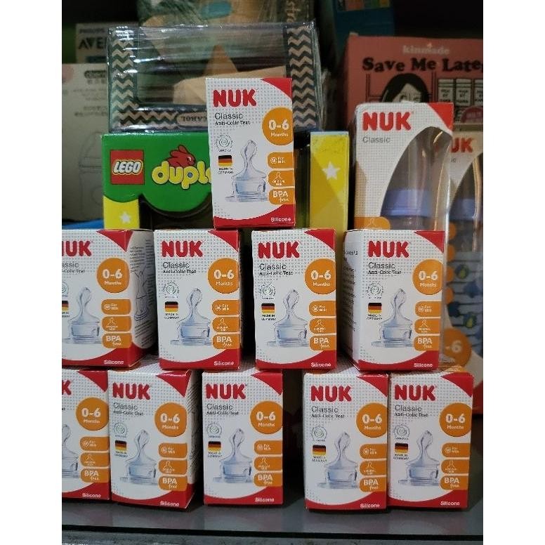 NUK Classic Anti Colic Teat Silicone Newborn Baby Dot Gepeng / NUK Nipple Dot Gepeng  Orthodontic Sh