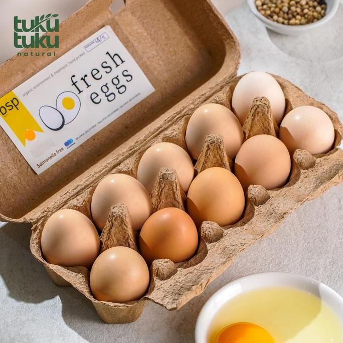 

Produk Baru!! Telur Ayam Kampung Organik Free Range Isi 10 Butir Premium