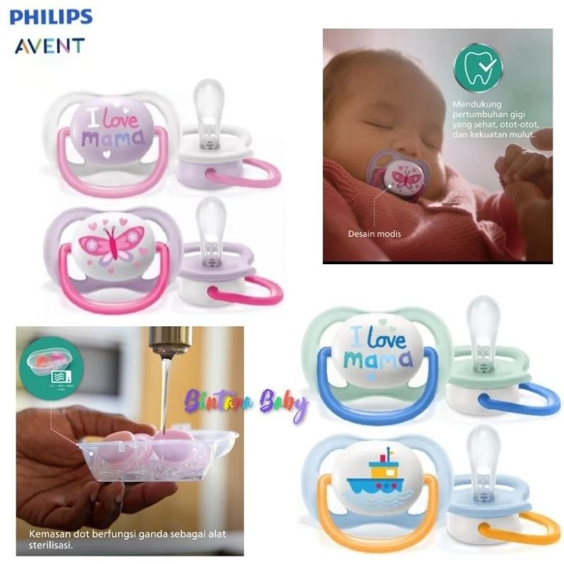Empeng Philips Avent Newborn 0-6m soother Pacifier Philips Avent Box / empeng bayi avent 0-6 bulan  