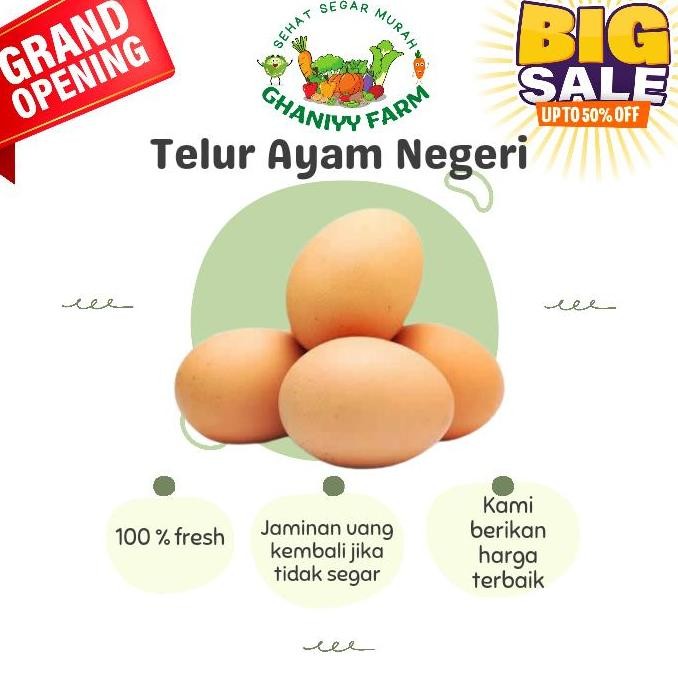 

Produk Baru!! Telur Ayam Negeri Segar Per Kg - Telur Curah Fresh Harian