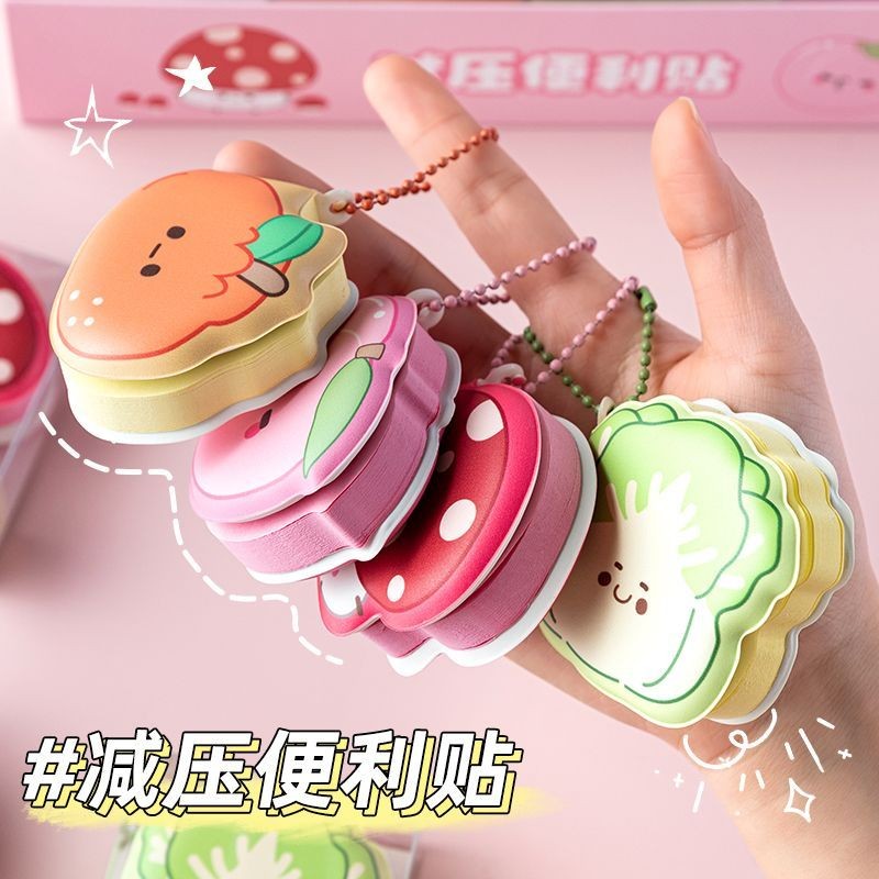 

Catatan Tempel Mini Buku Kacang Imut dan Menggemaskan untuk Mengurangi Stres, Gantungan Portabel untuk Gadis