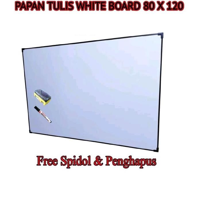 

PAPAN TULIS WHITE BOARD 80 X 120 BONUS SPIDOL DAN PENGHAPUS
