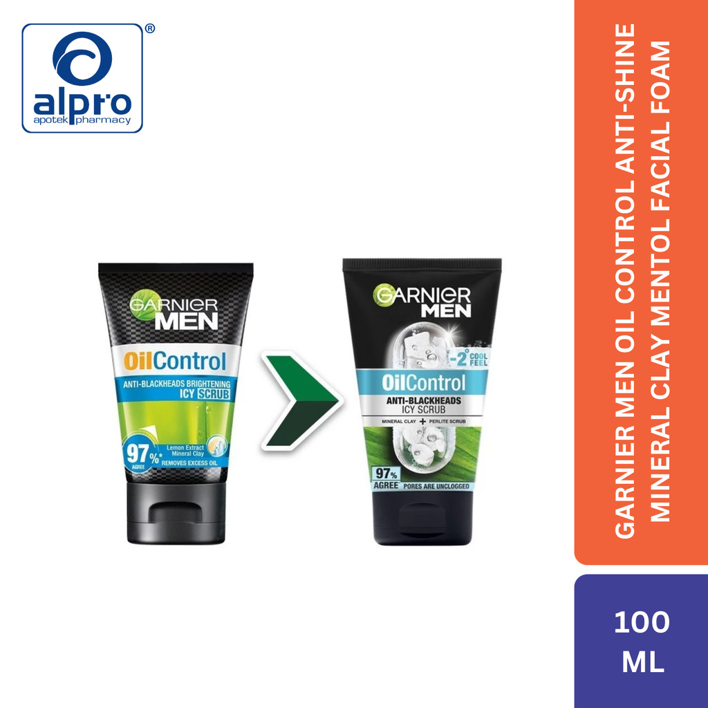 

Garnier Men Oil Control Anti-Shine Mineral Clay Mentol Facial Foam 100Ml