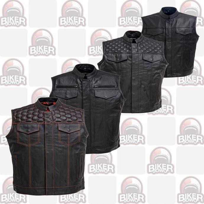 Rompi Motor Kulit Skulriderz Skulriders Skull riderz Leather Vest PT