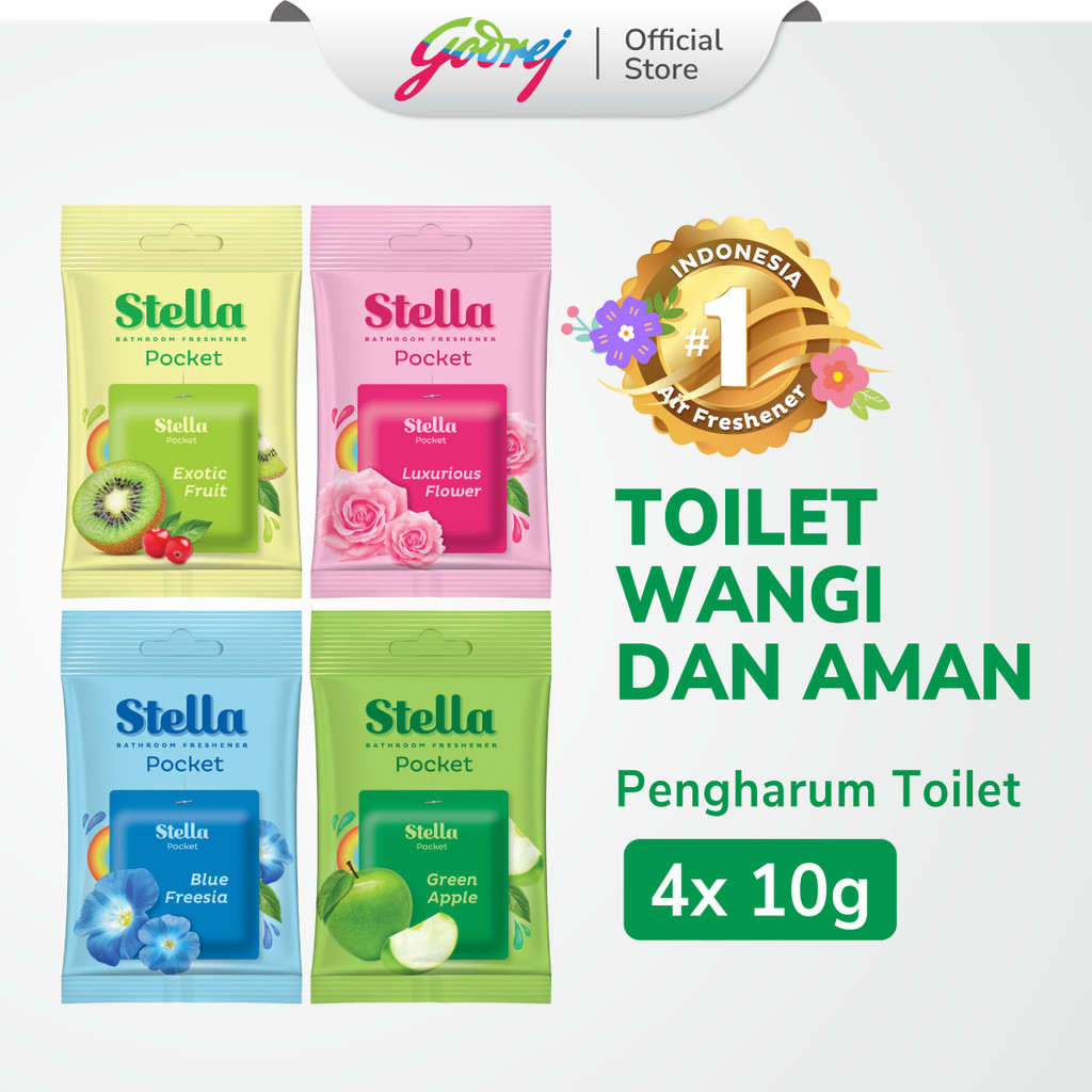 [Isi 4pcs] Stella Pocket Bathroom Complete Variant NEW - Pengharum Pewangi Kamar Mandi