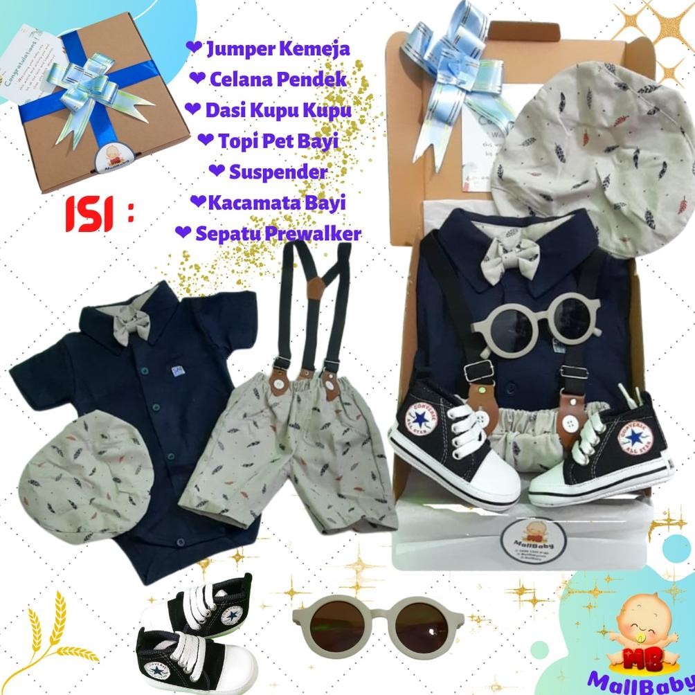 Terlaris Hampers Bayi Laki Laki Boy Newborn Paket Baby Gift Parcel Bayi Cowok Murah Tuxedo Set