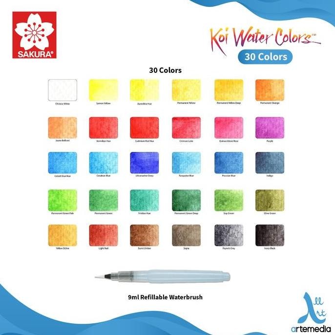 

Cat Air Sakura Koi Watercolor 30 Pocket Field Sketch Box