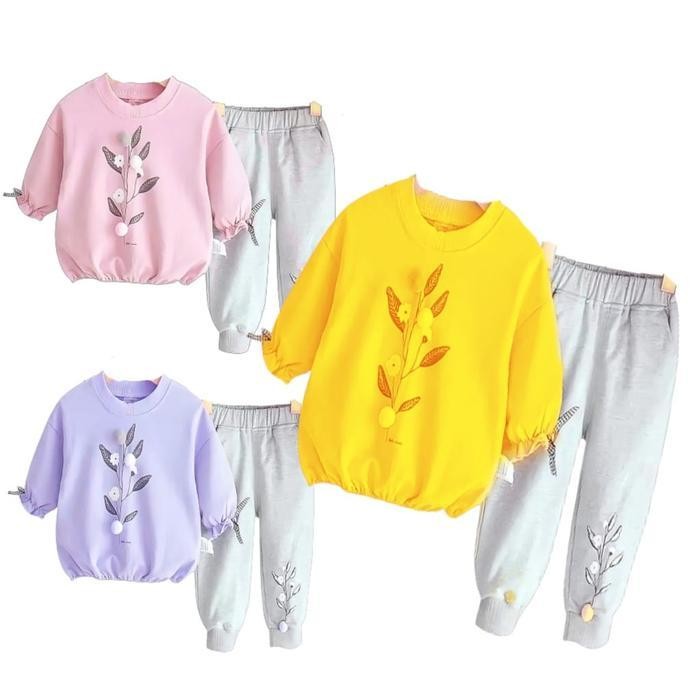 Bts Setelan Sweater Anak Perempuan Usia 1 - 6 Thn