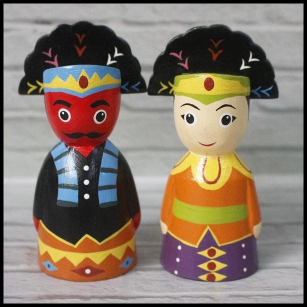 Ondel ondel kayu pajangan miniatur