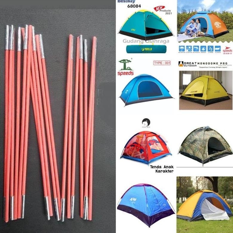 frame tenda fiber/ kerangka tenda camping 1 rangkai 1 lonjor panjang tinggalpasang Nugi