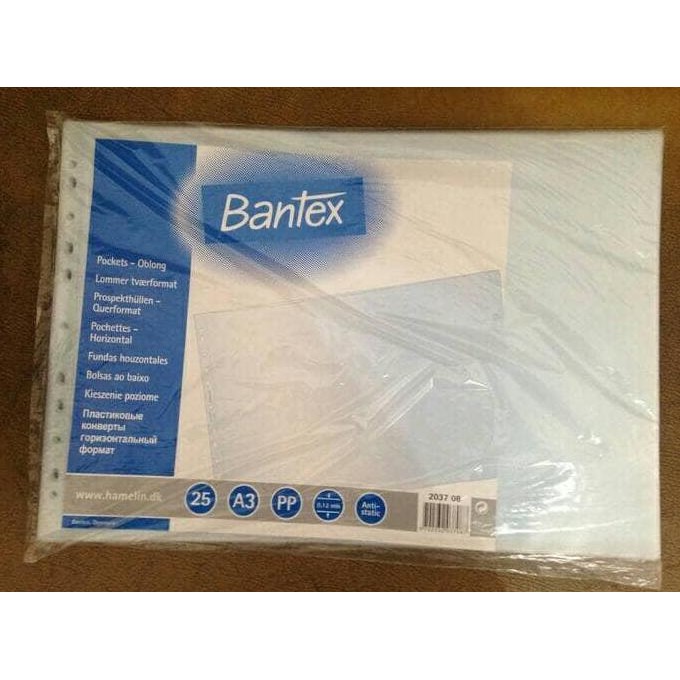 

PP POCKET A3 Landscape binder Bantex /pack (25 lembar)