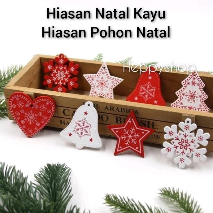 #####] Hiasan Natal Kayu, Hiasan Pohon Natal, Hiasan Hampers Natal