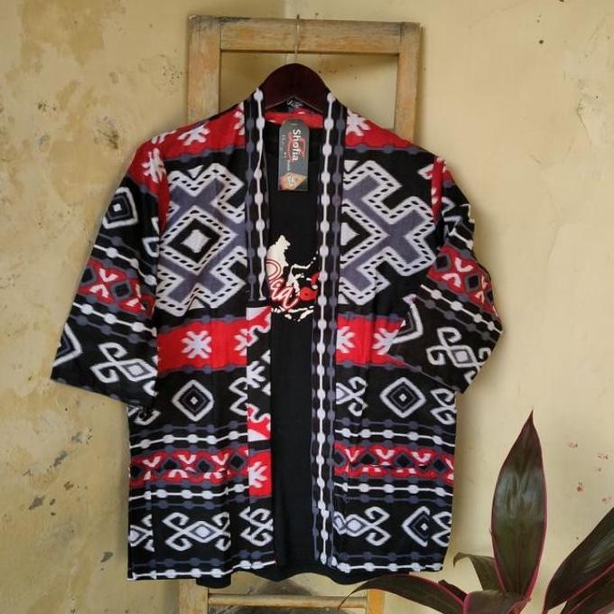 BAJU BATIK OUTER KIMONO TENUN ETNIK PRIA WANITA CARDIGAN PREMIUM JUMBO