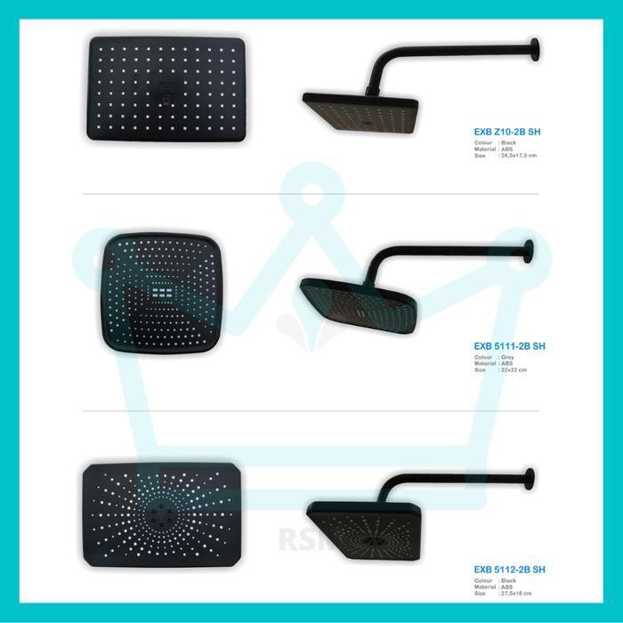 Black Head Rain Shower Eixo Kepala Tiang Shower Mandi Hitam Besar Original Dan Terpercaya