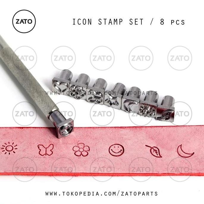 

8 PSC ICON STAMP SET - LEATHER TOOLS ORIGINAL DAN TERPERCAYA